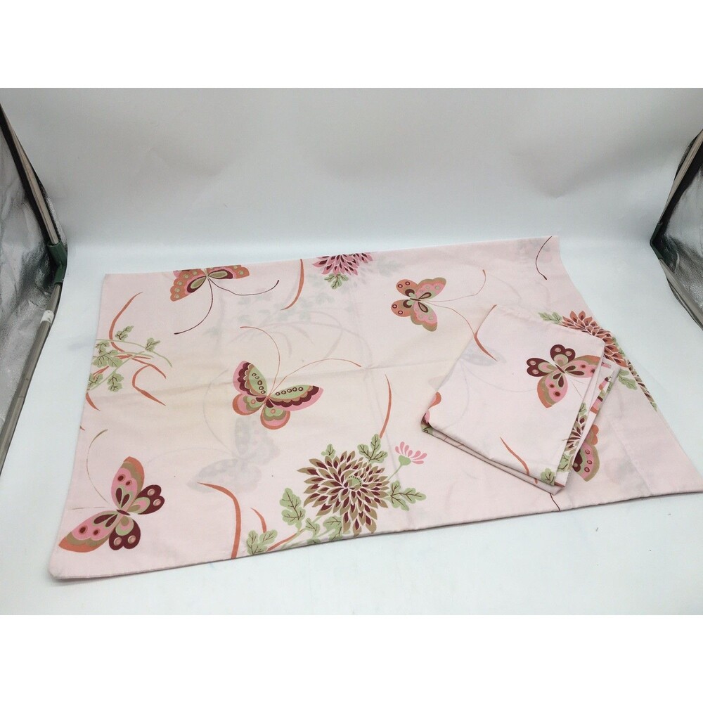Vintage PINK Cannon Gold Label Butterfly Pillow Case - Chloe Pattern Set Of 2